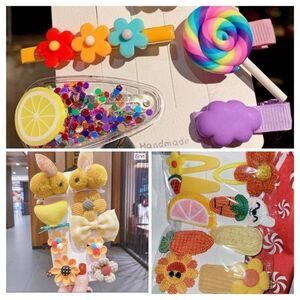 Bundle of ten randon hair clips